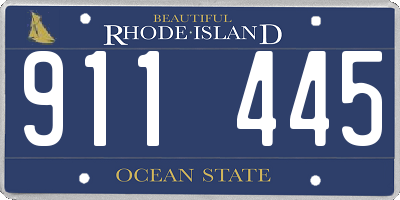 RI license plate 911445