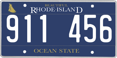 RI license plate 911456