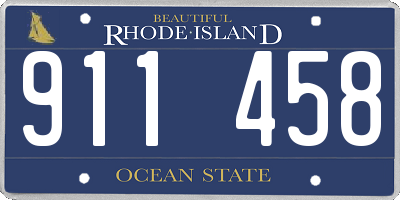 RI license plate 911458