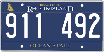 RI license plate 911492