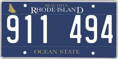 RI license plate 911494