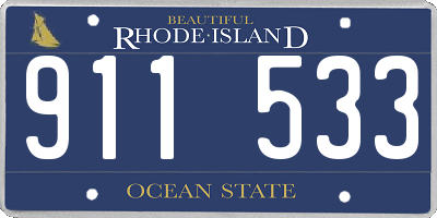 RI license plate 911533