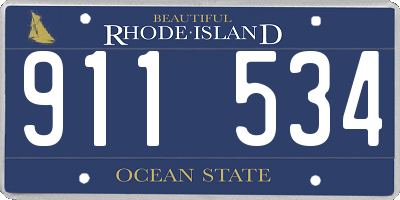 RI license plate 911534