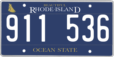 RI license plate 911536