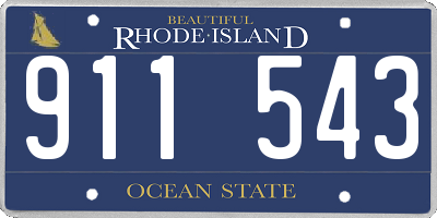 RI license plate 911543