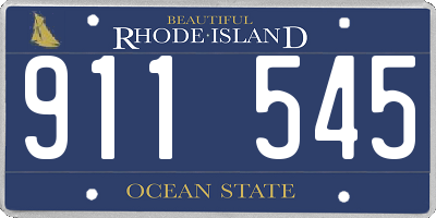 RI license plate 911545
