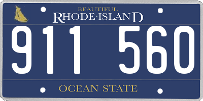 RI license plate 911560