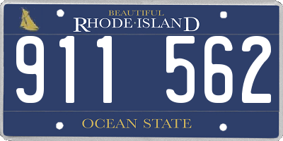 RI license plate 911562