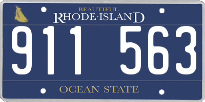RI license plate 911563