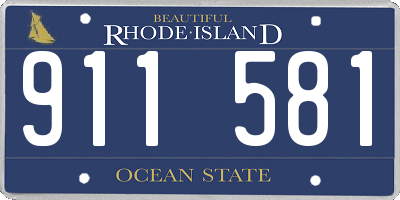 RI license plate 911581