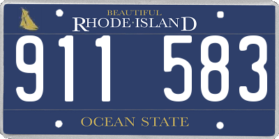 RI license plate 911583