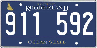 RI license plate 911592