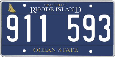 RI license plate 911593
