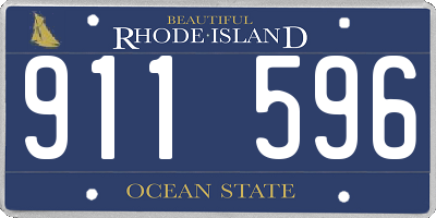 RI license plate 911596