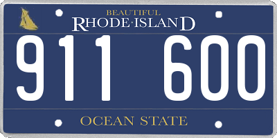 RI license plate 911600