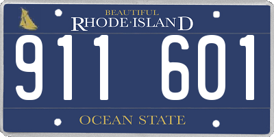 RI license plate 911601