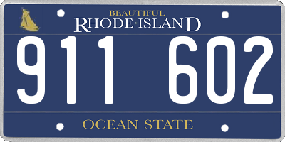 RI license plate 911602