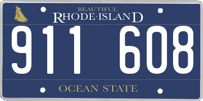 RI license plate 911608