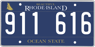 RI license plate 911616