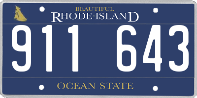 RI license plate 911643