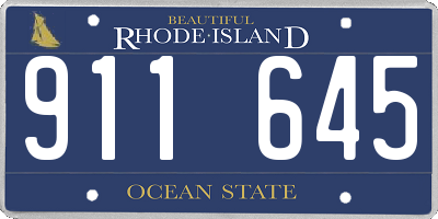 RI license plate 911645