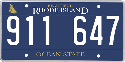 RI license plate 911647