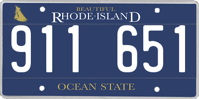 RI license plate 911651