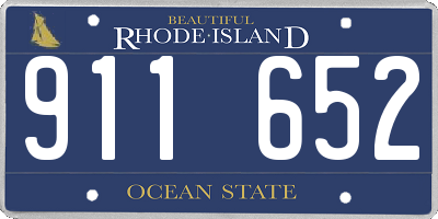 RI license plate 911652