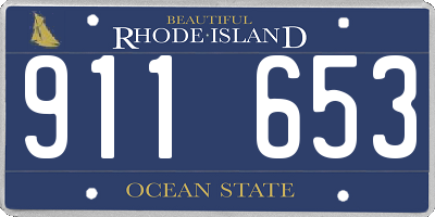 RI license plate 911653