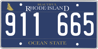 RI license plate 911665