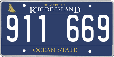 RI license plate 911669
