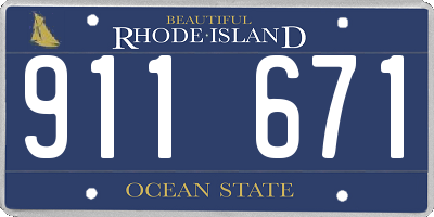 RI license plate 911671