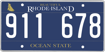 RI license plate 911678