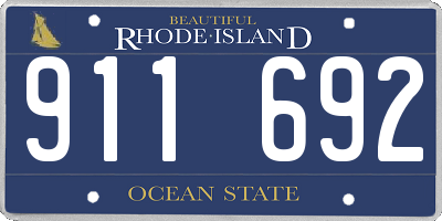 RI license plate 911692