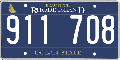 RI license plate 911708