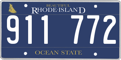 RI license plate 911772