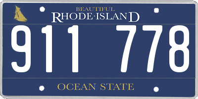 RI license plate 911778
