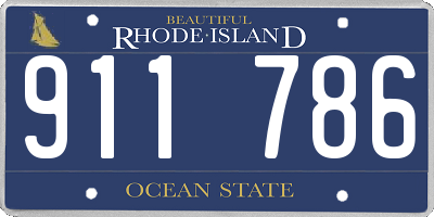 RI license plate 911786