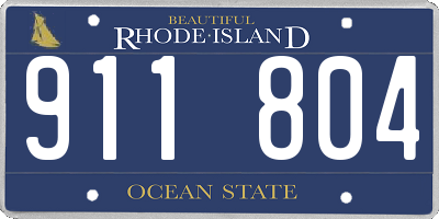 RI license plate 911804