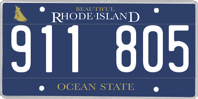 RI license plate 911805