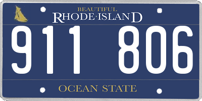 RI license plate 911806