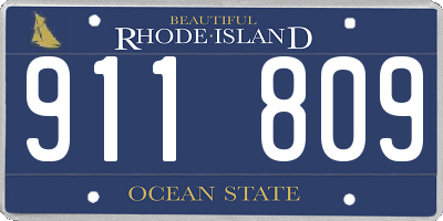 RI license plate 911809