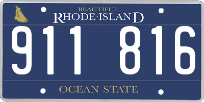 RI license plate 911816