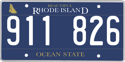 RI license plate 911826