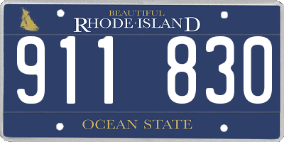 RI license plate 911830