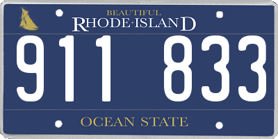 RI license plate 911833
