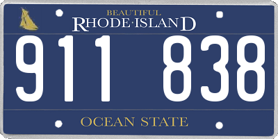 RI license plate 911838