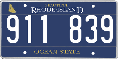 RI license plate 911839