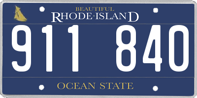 RI license plate 911840