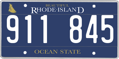 RI license plate 911845